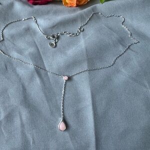 Silpada Elegant sterling  Silver 925 and Pink quartz Teardrop Necklace